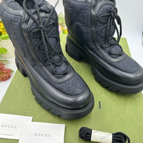 Gucci Black Quilted Rain & Snow Boots main image 3